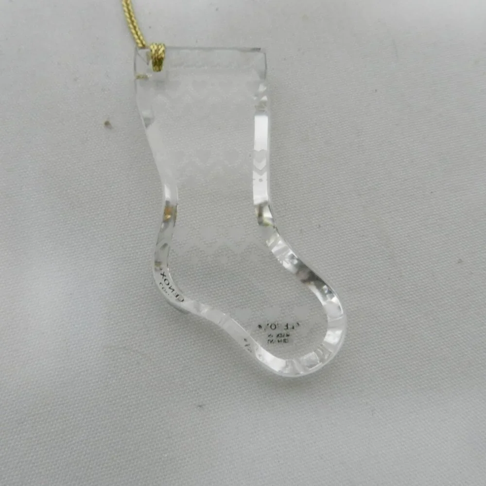 Lenox Crystal Vintage 1992 Heart embossed Stocking w/ Box Holidays